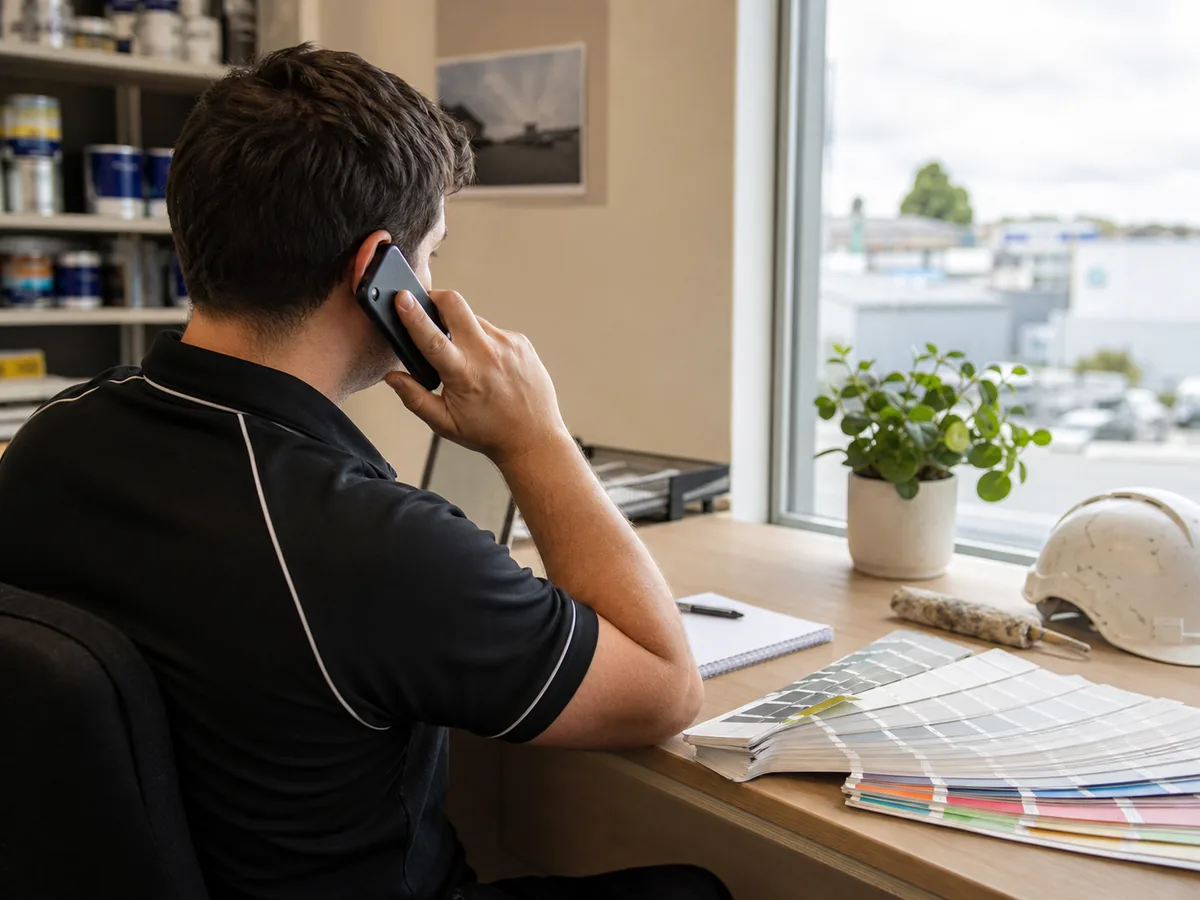 Auckland painting coordinator answering a customer project call