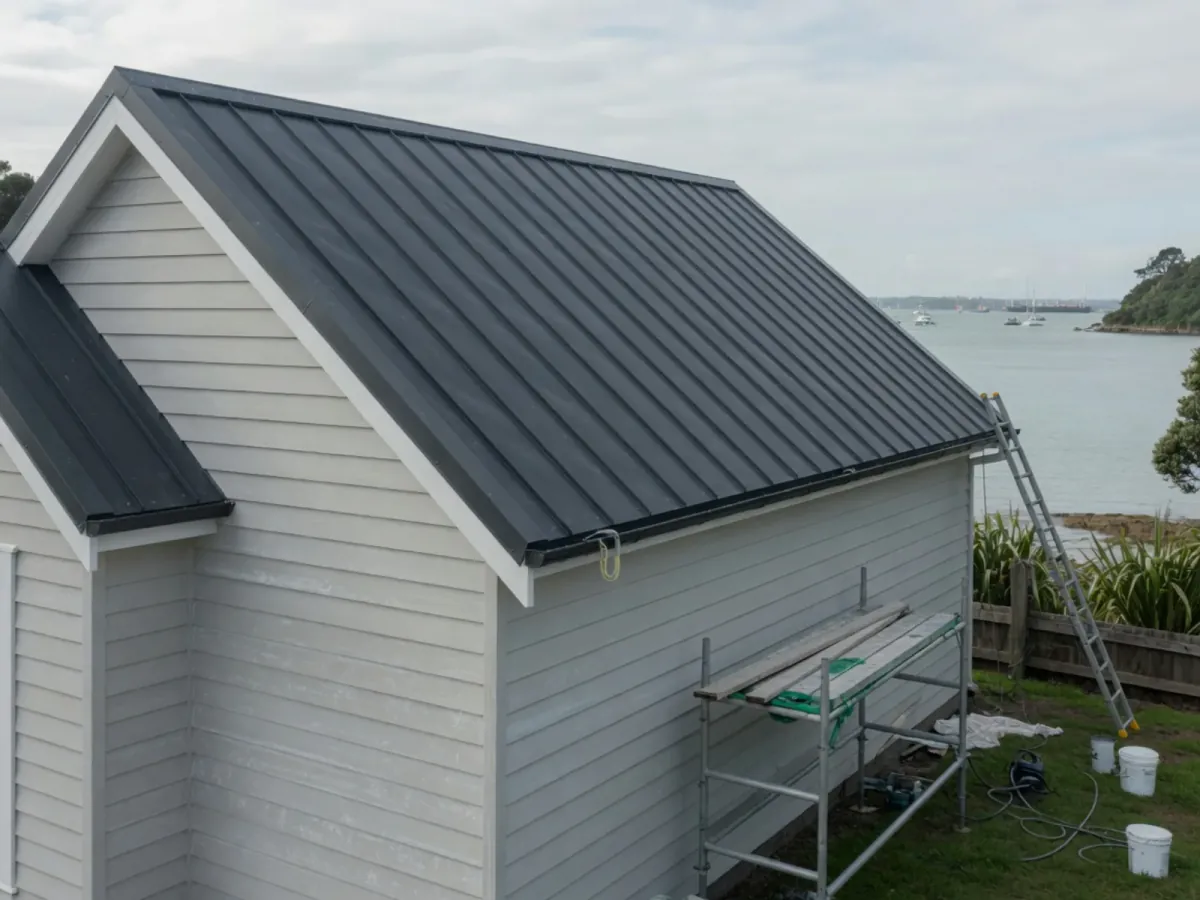 Combining coastal exteriors with roof work, Tomar Contracting Auckland
