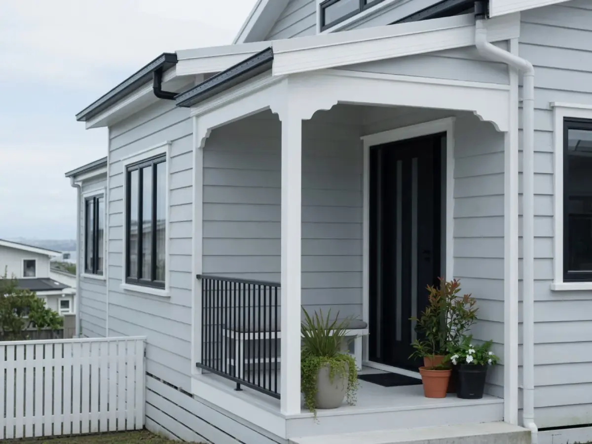 Freshly painted coastal Auckland home exterior ready for inspection, Tomar Contracting Auckland