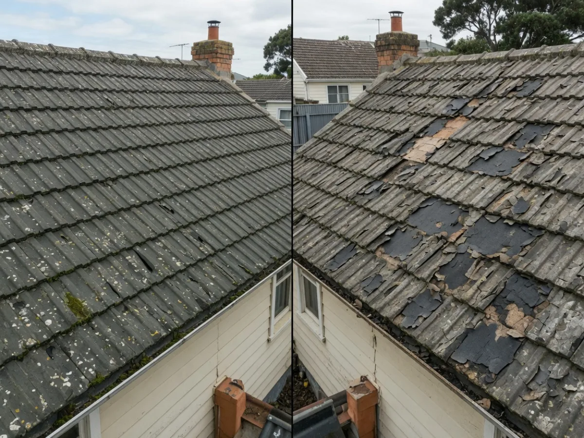 Restore versus replace condition comparison for mineral-chip roofs, Tomar Contracting Auckland