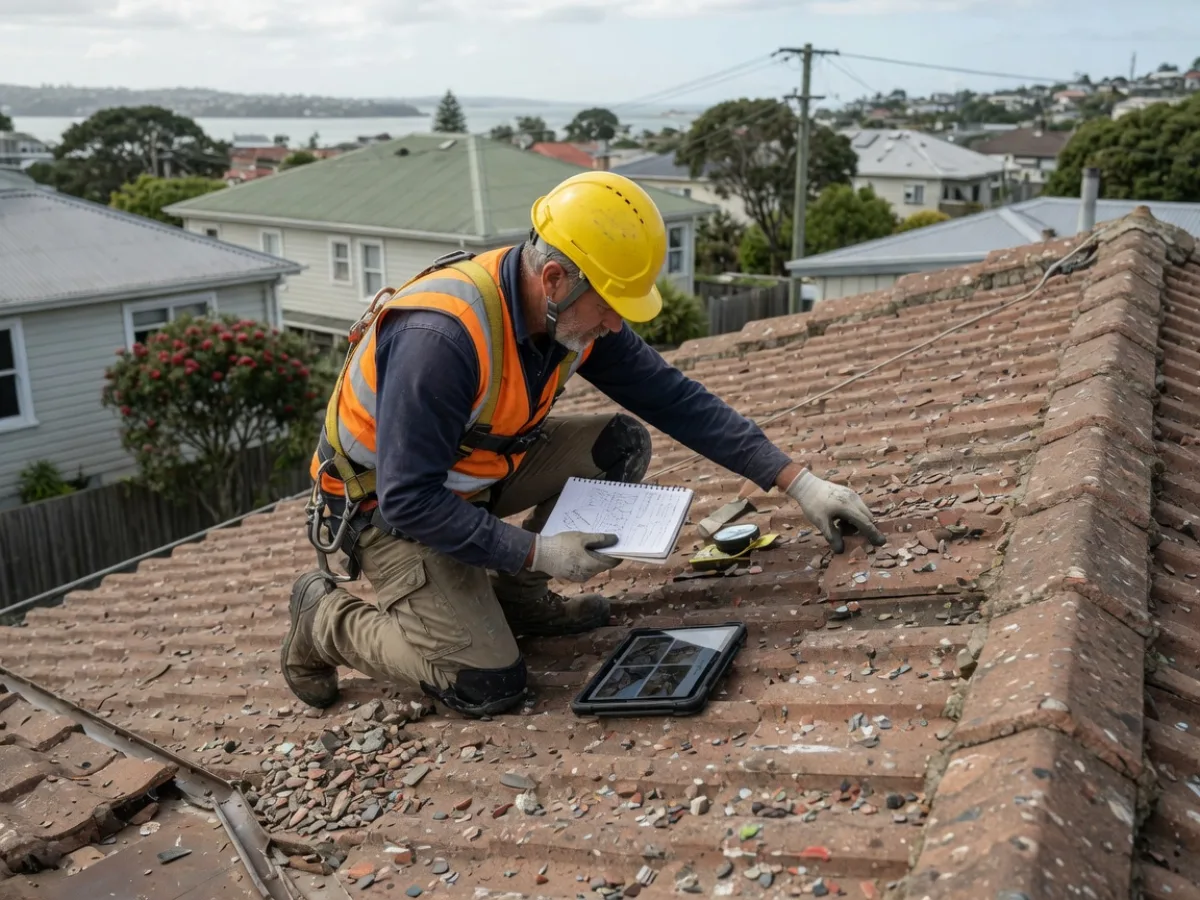 Roof inspection notes and photos prepared before colour decisions, Tomar Contracting Auckland