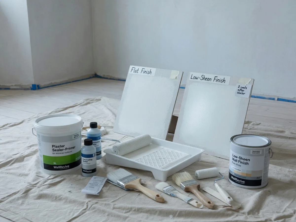 Primer, sealer and finish paint system staged after strip or skim, Tomar Contracting Auckland
