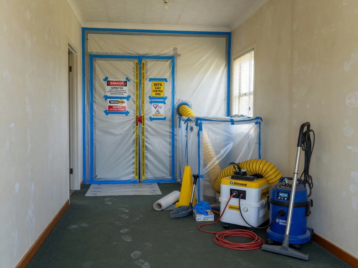 Dust control and occupancy protection during Auckland wallpaper strip and skim, Tomar Contracting Auckland